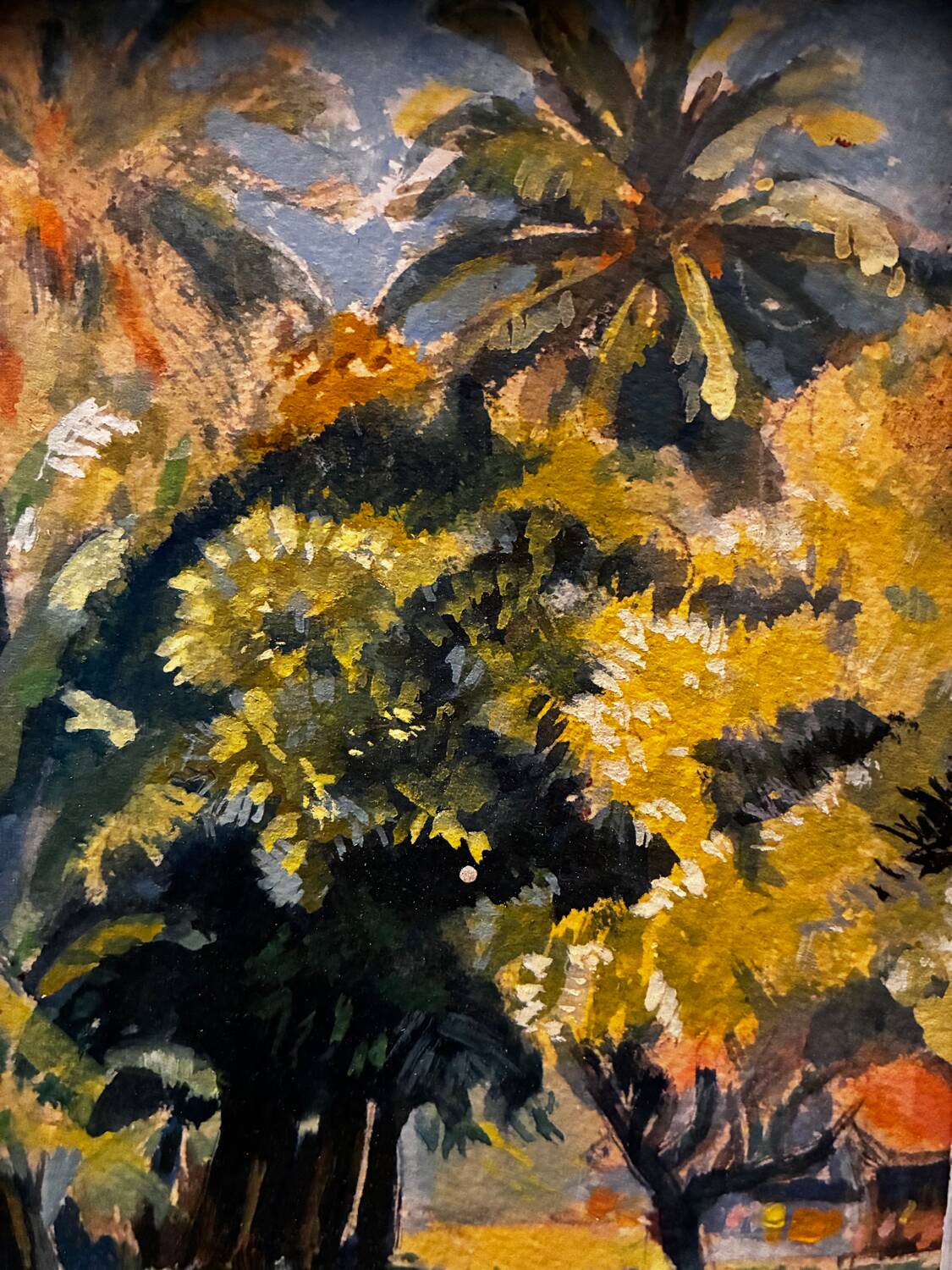 Exotic landscape painting of Tahiti from the 1940s to 1960s.