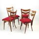 Set Of 4 Dining Chairs In Oak & Walnut, Czechoslovakia 1960s