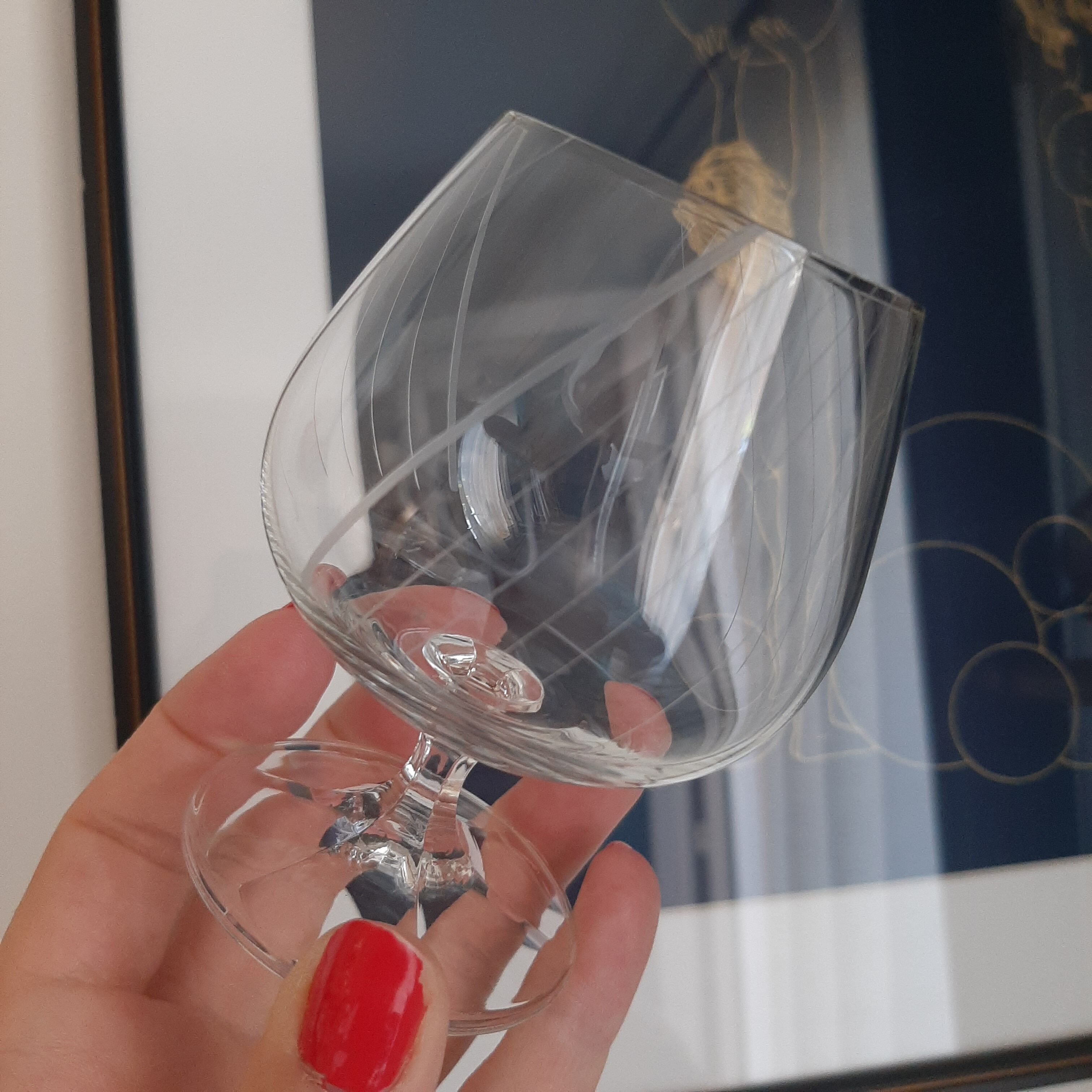 7 crystalline cognac glasses