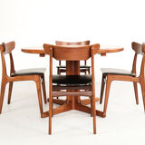 Danish round dining table in teak 1960s