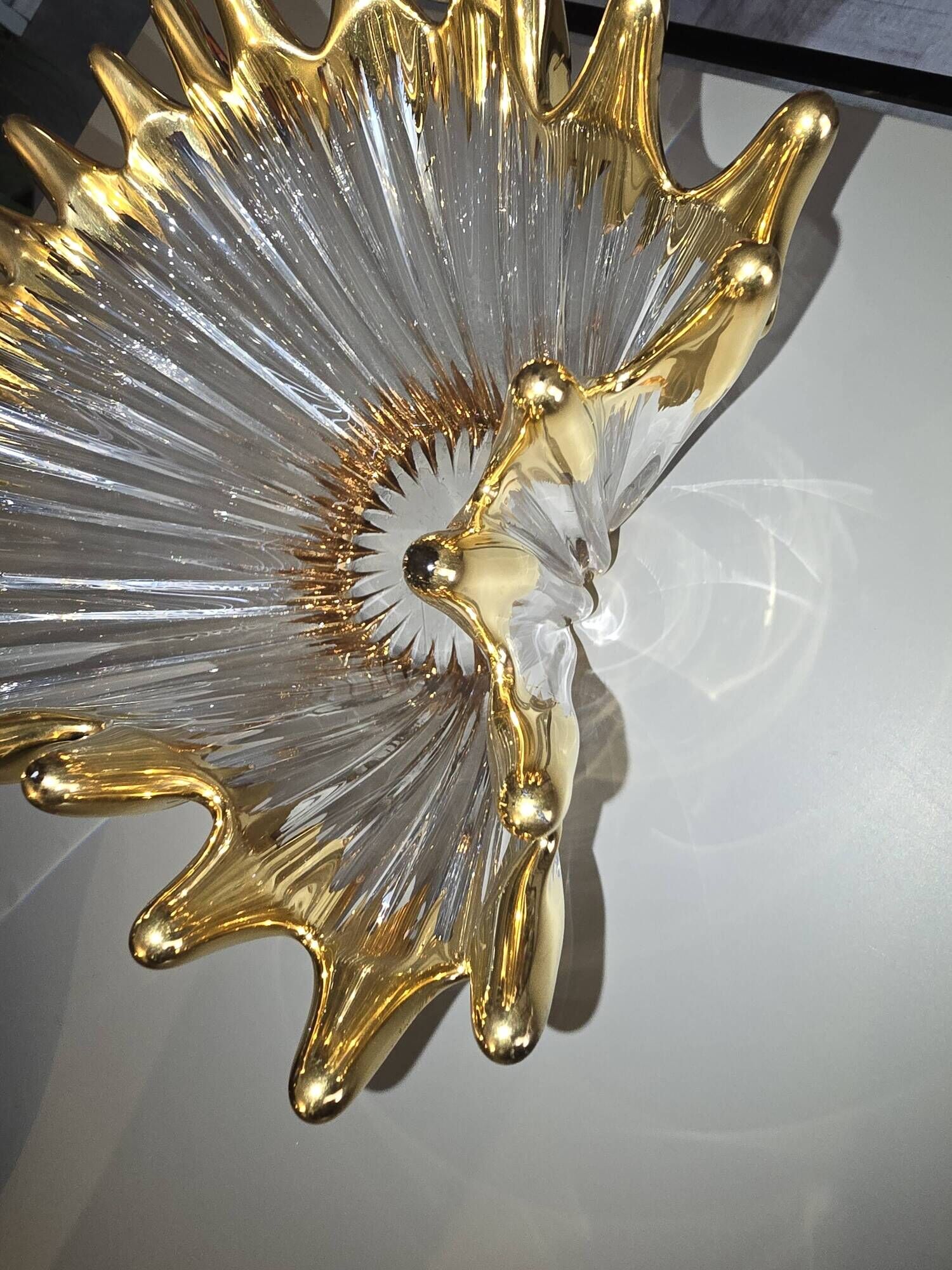 Free-form crystal bowl with fine gold gilding – Vintage 1950s/1960s