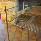 Vinyl storage cabinet with vintage wheels 70s