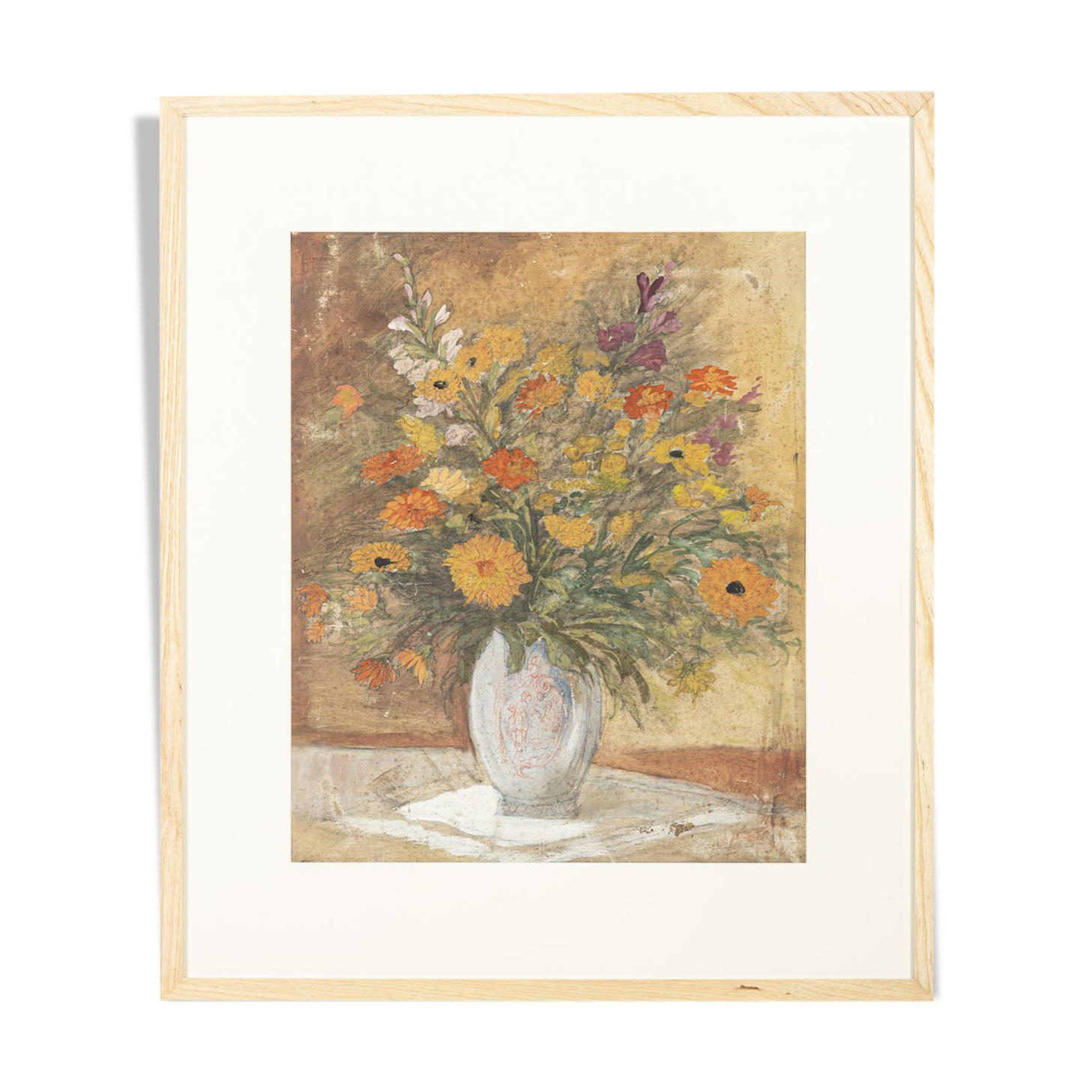 Art Déco Flowers, Aquarelle on thick Paper, 64 x 74 cm