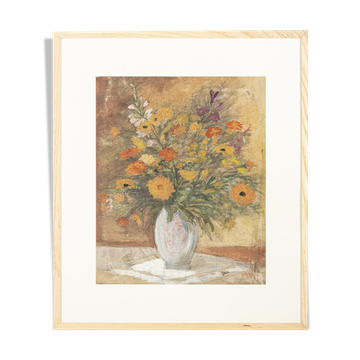 Art Déco Flowers, Aquarelle on thick Paper, 64 x 74 cm