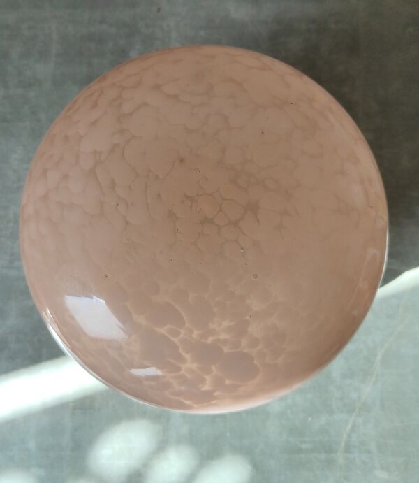 Globe de lampe rose verre moucheté