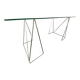 Chromed steel and glass trestle desk circa 1970