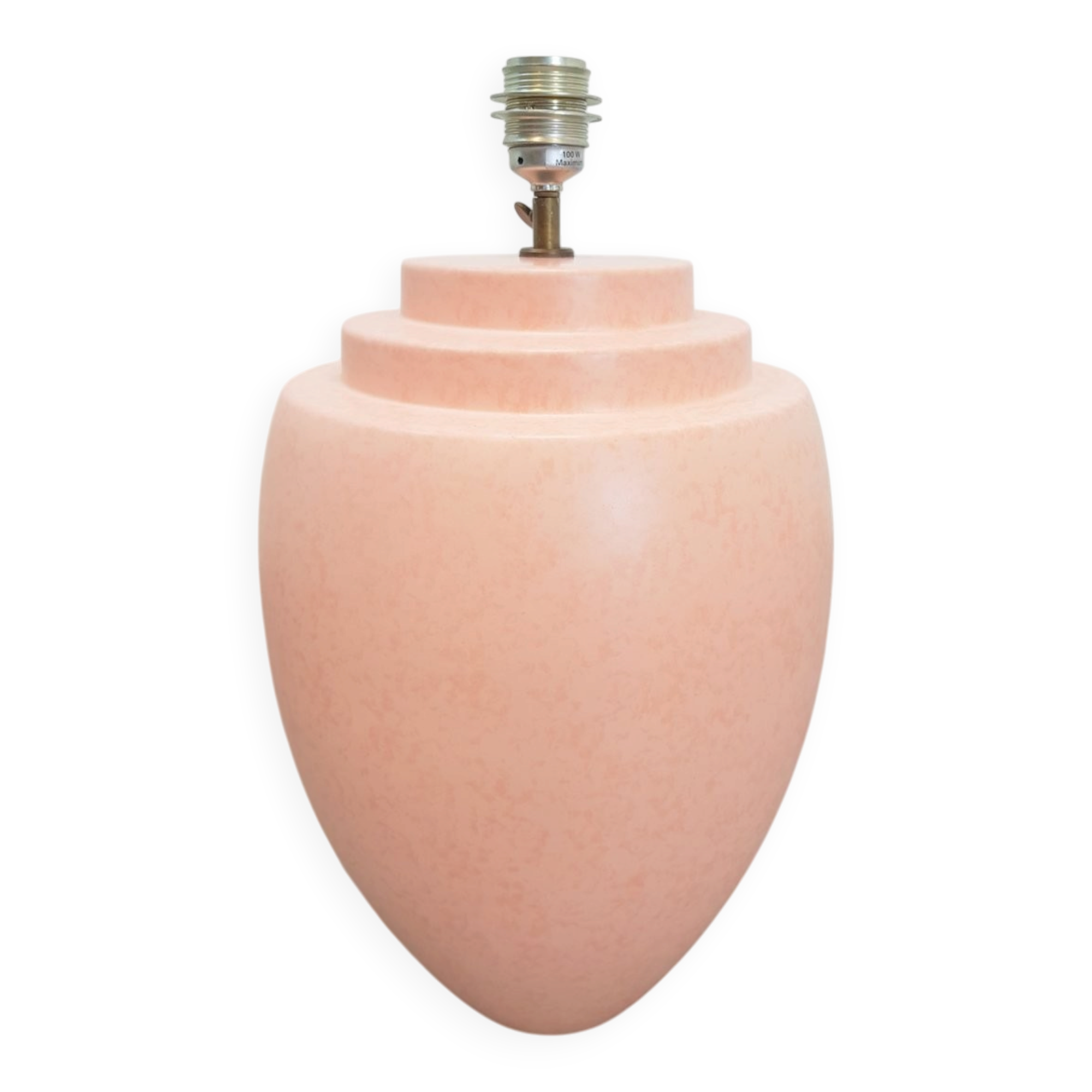 Large Pink Ceramic Table Lamp from Kostka, France, 1970s