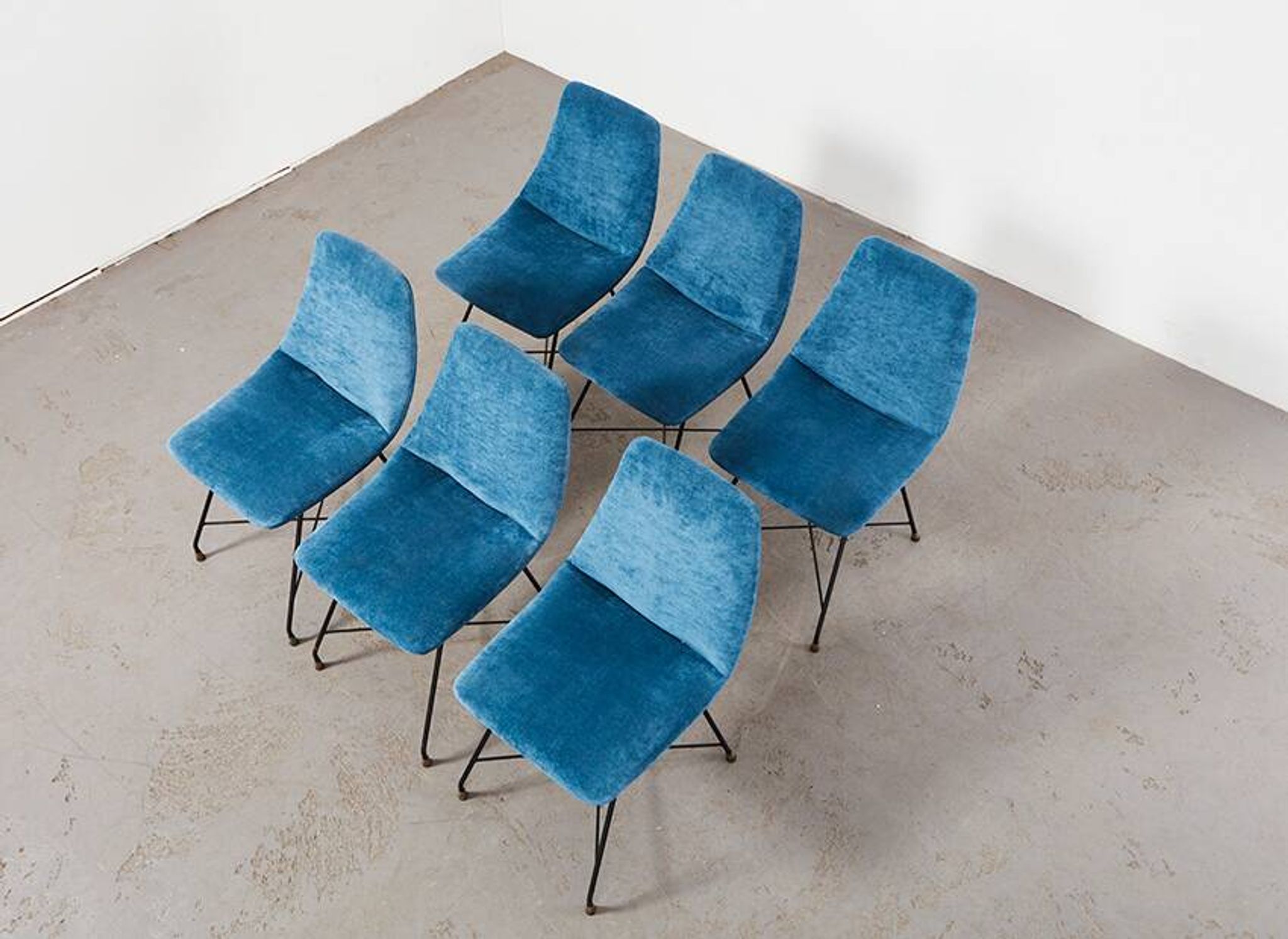 Augusto Bozzi Set of 6 Aster Dining Chairs for Saporiti Italy 1950s