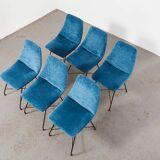 Augusto Bozzi Set of 6 Aster Dining Chairs for Saporiti Italy 1950s
