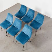 Augusto Bozzi Set of 6 Aster Dining Chairs for Saporiti Italy 1950s
