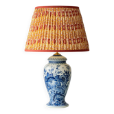 Vintage Table Lamp in Delft Style, Hand-Painted Blue and White, Ram Arnhem, New Shade
