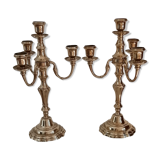 Pair of candelabras, brass candle holders