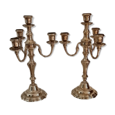 Pair of candelabras, brass candle holders