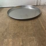 Large round matt steel tray