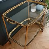 Brass dessert and glass 2 trays