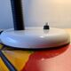 Vintage white and black metal desk lamp