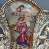 Vase de mariage porcelaine Vieux Paris vers 1830-1850 42x42 cm.