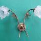 Pair of vintage Art Deco pink double wall sconces France