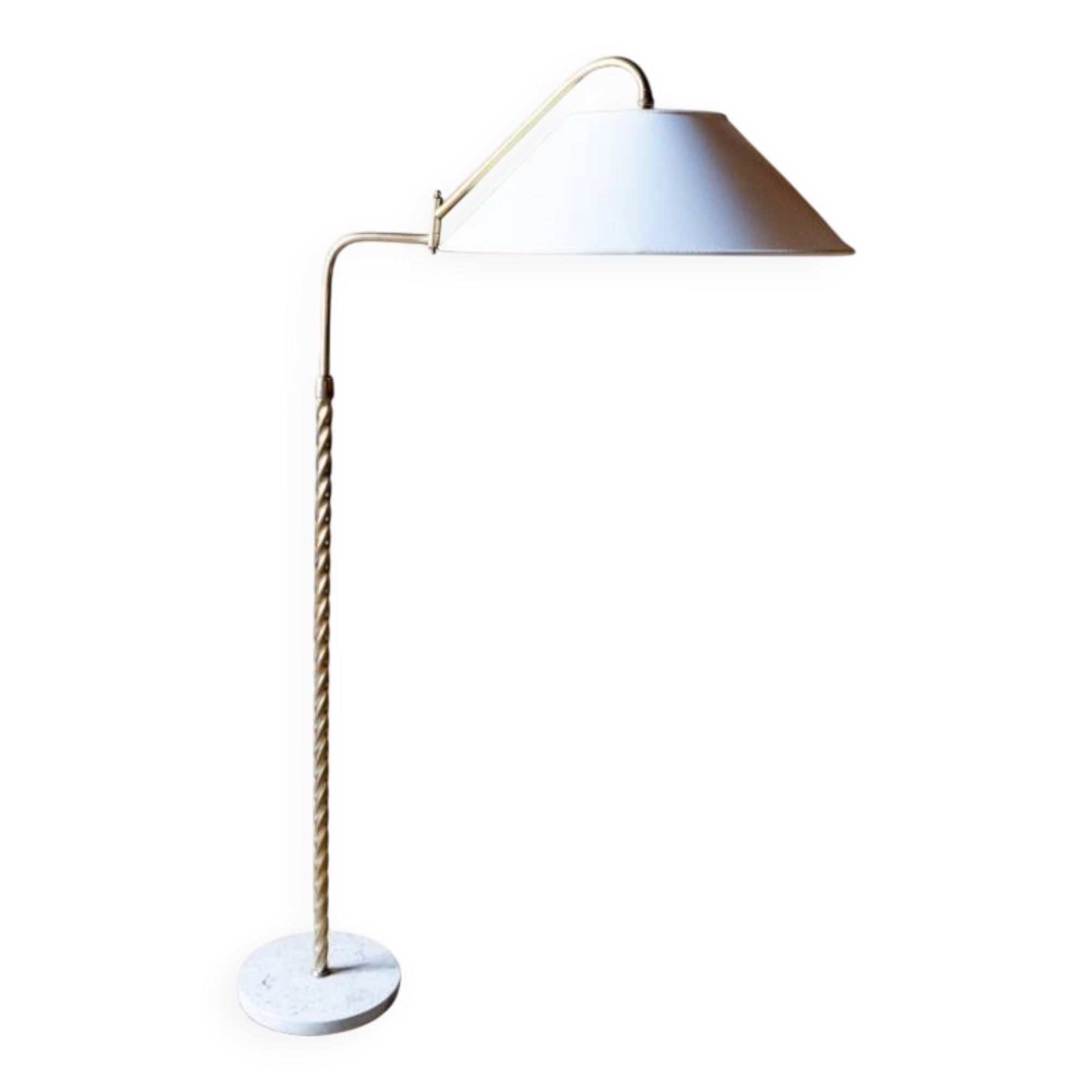 Brass and marble floor lamp, Italy 1950s