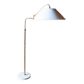 Lampadaire en laiton et marbre, Italie 1950s