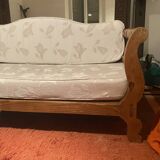 Two-seater sofa in exotic wood, Mexican style