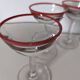 Bistro glass, thick bottom with red rim, 1950s