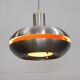 Old Danish space age design lamp in alu and orange inside.