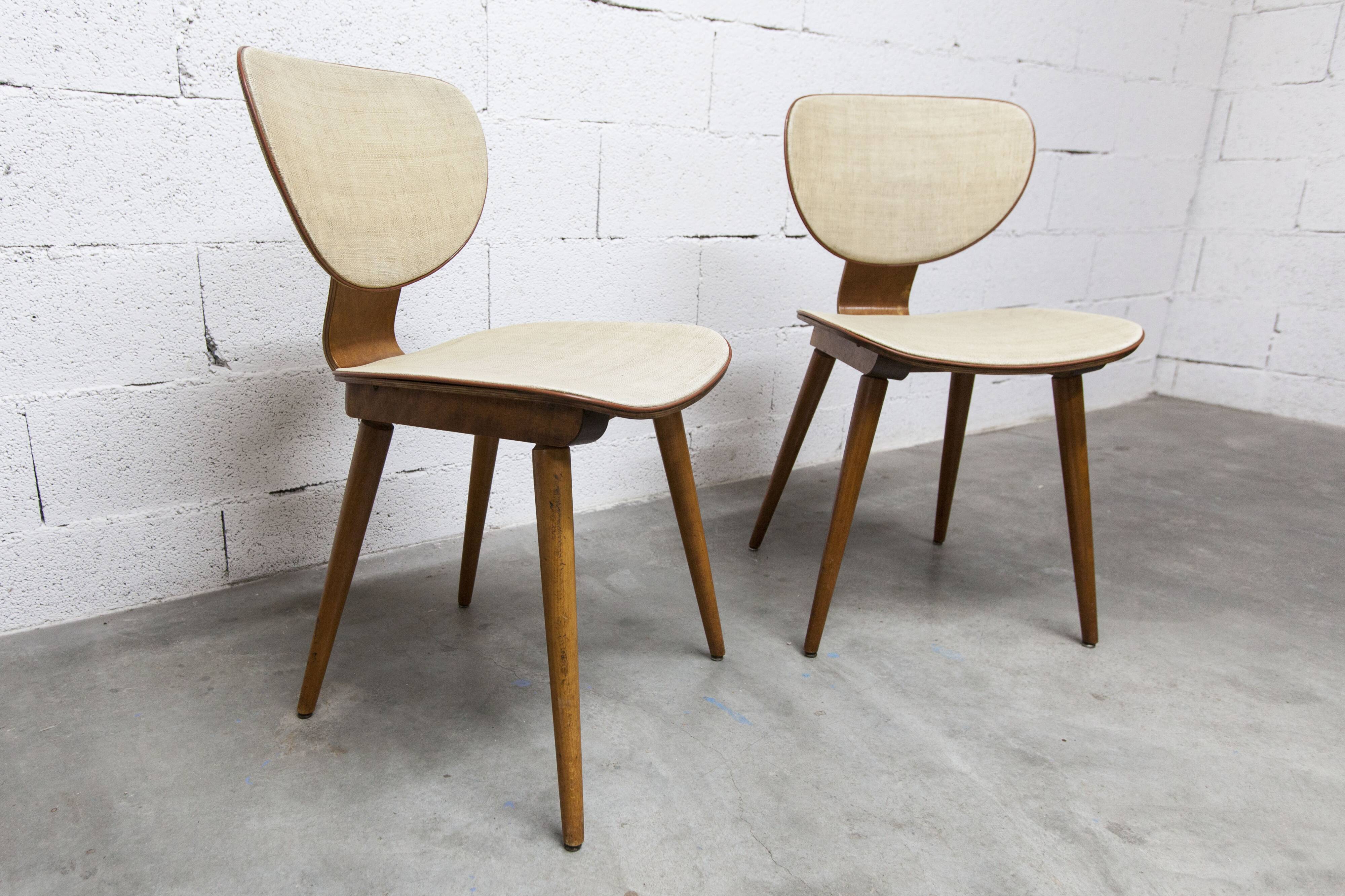 Pair of Baumann chairs No. 831 G1 "design Max Bill" 1960