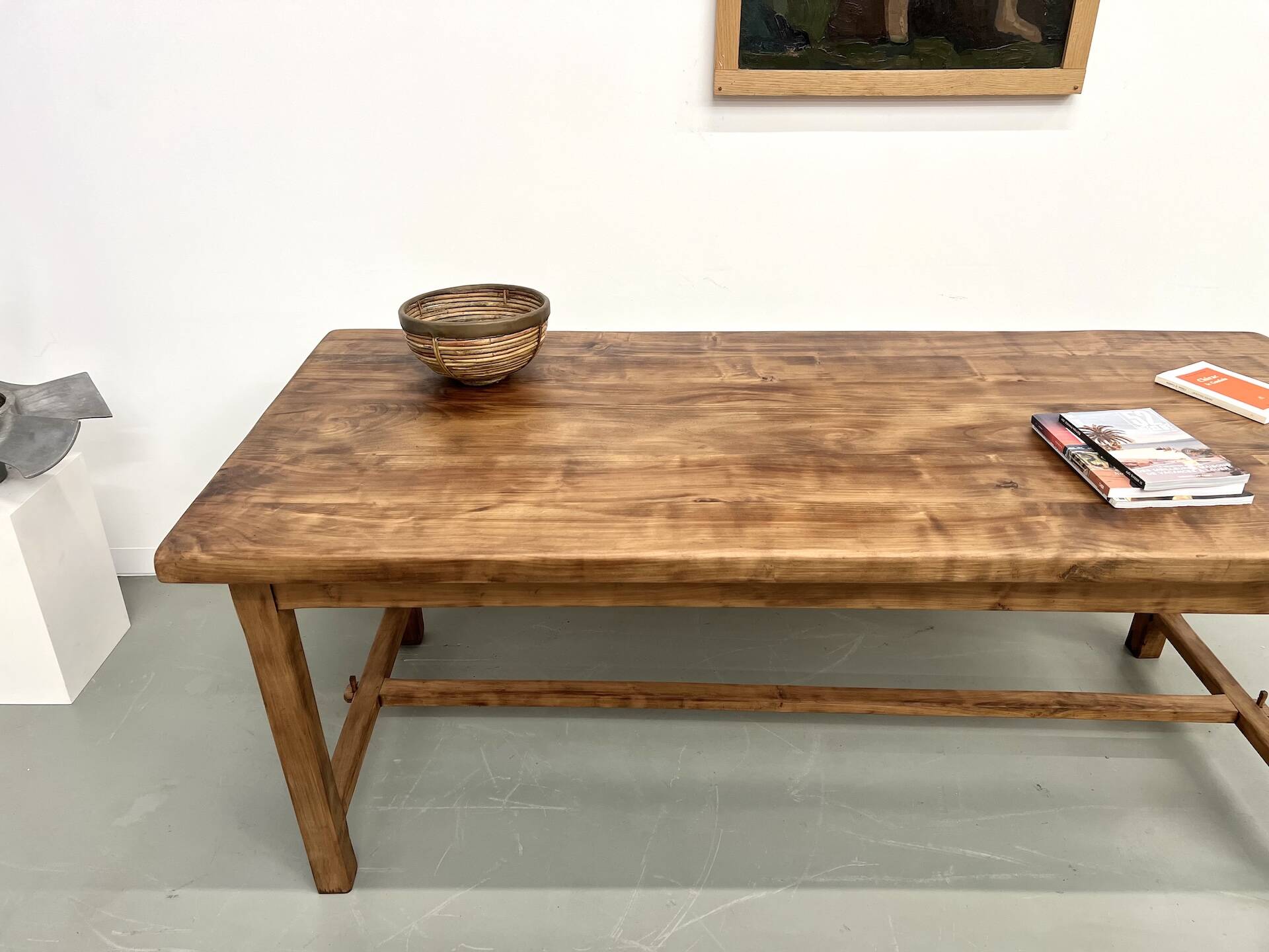 Antique farmhouse table in solid cherry wood