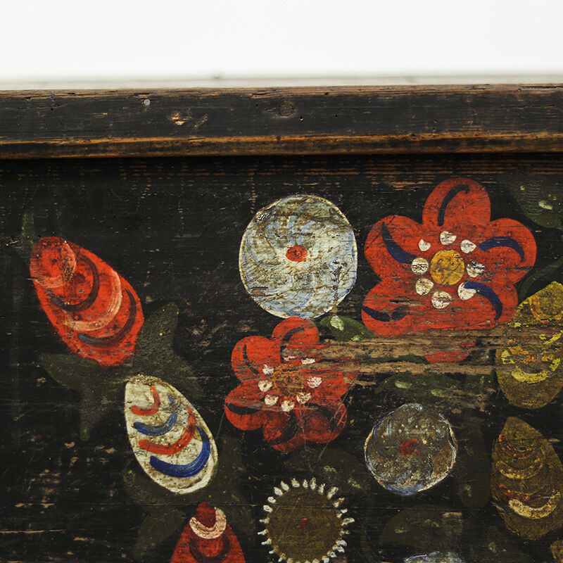 Antique painted Folk art bridal chest