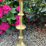 Large solid brass candle holder