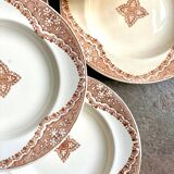 6 Longwy hollow plates in iron clay, "Andalusian" service