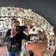 Antique oval Venetian mirror in engraved glass, Murano early 20th century.
