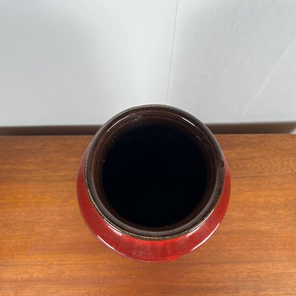 Grand vase en céramique émaillé West Germany rouge
