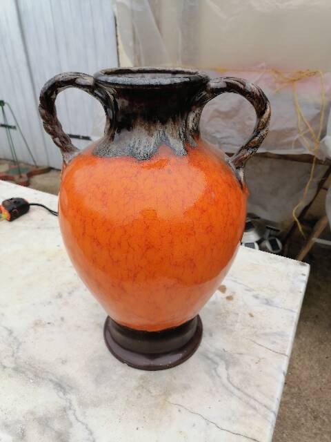 Large stoneware amphora jug vase 1960