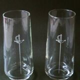 Set of 2 glasses with engraved sword