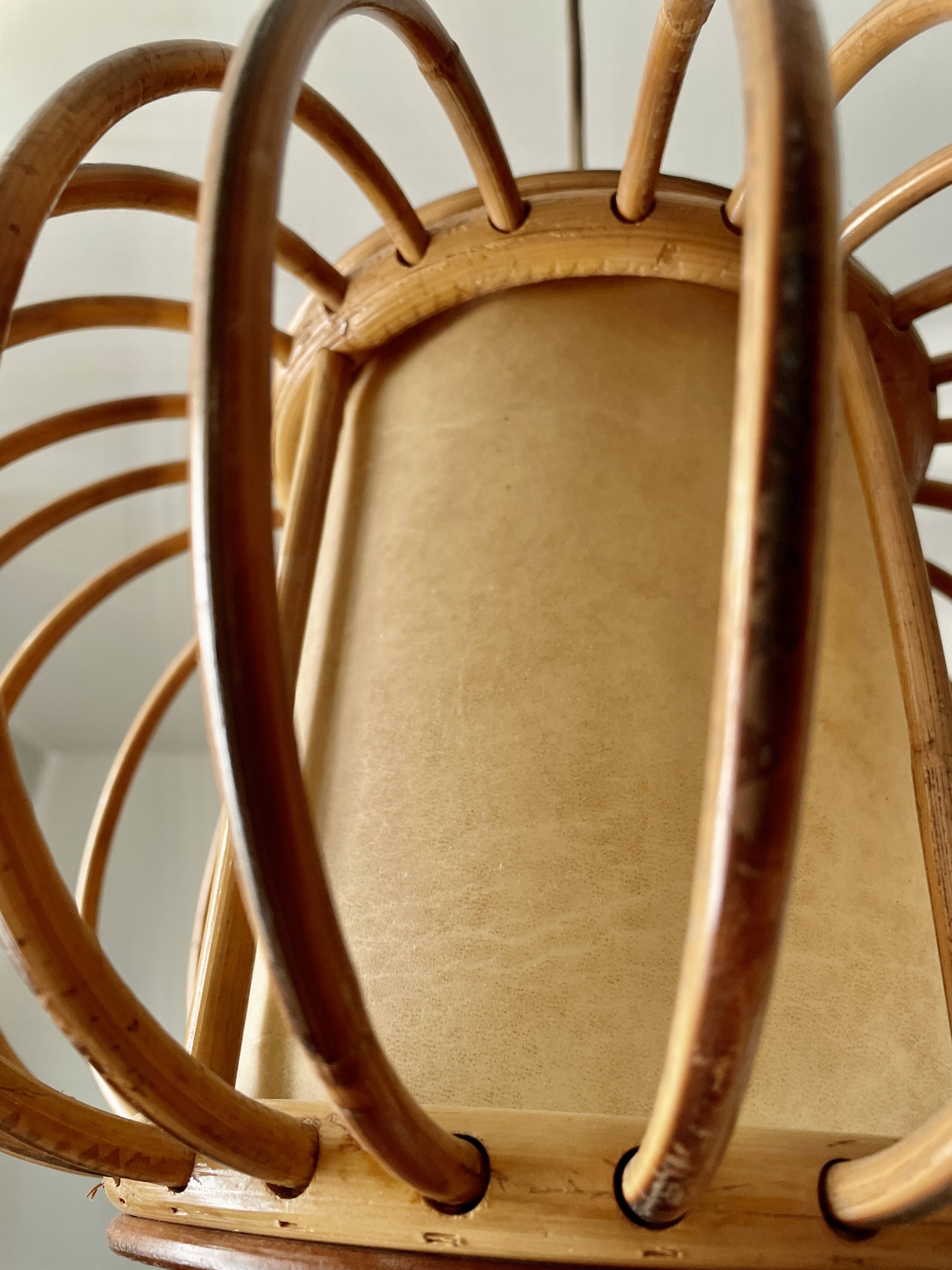 Curved wood pendant lamp 1960