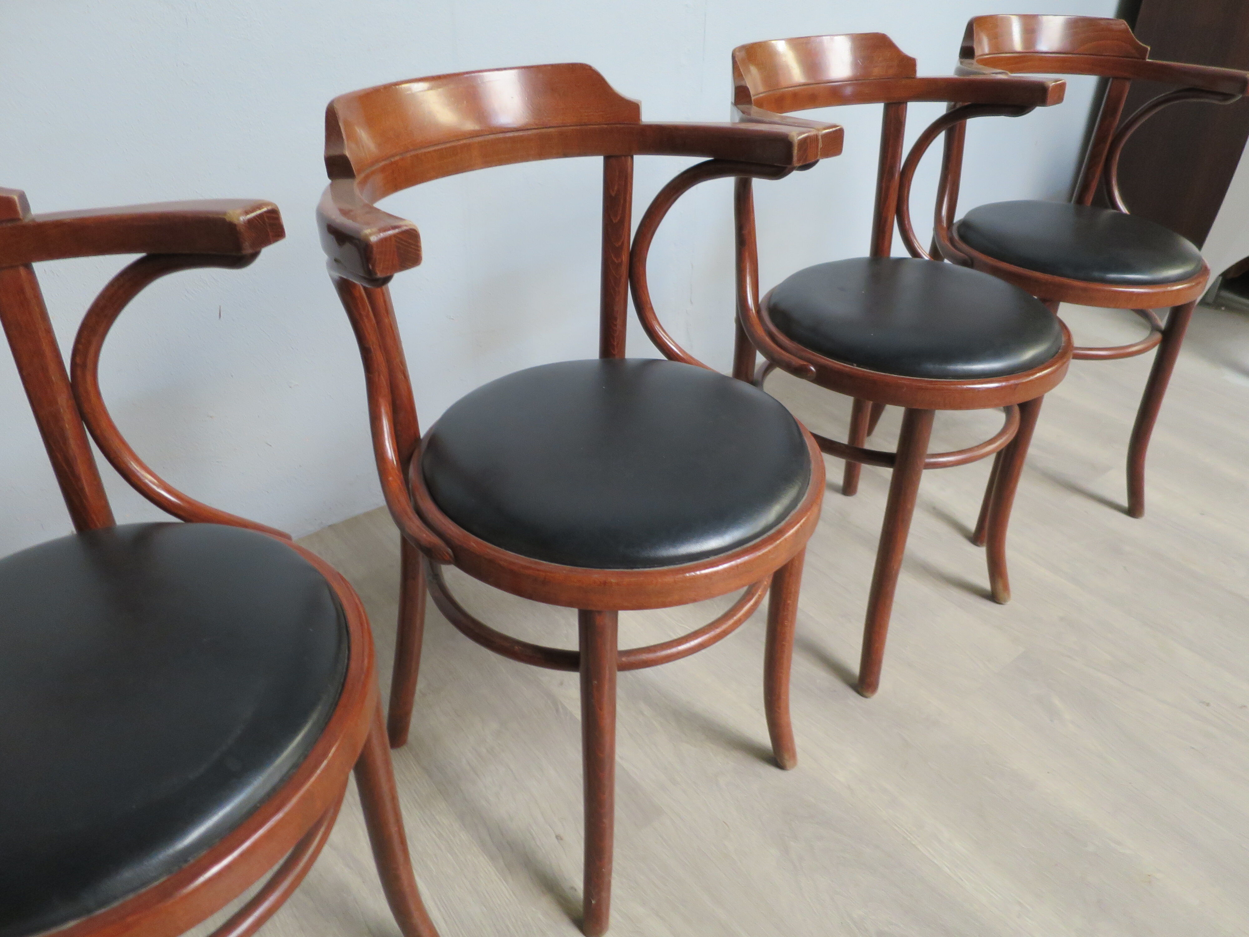 4 vintage bistro armchairs