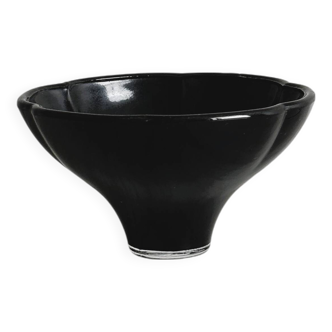 Small black glass cup