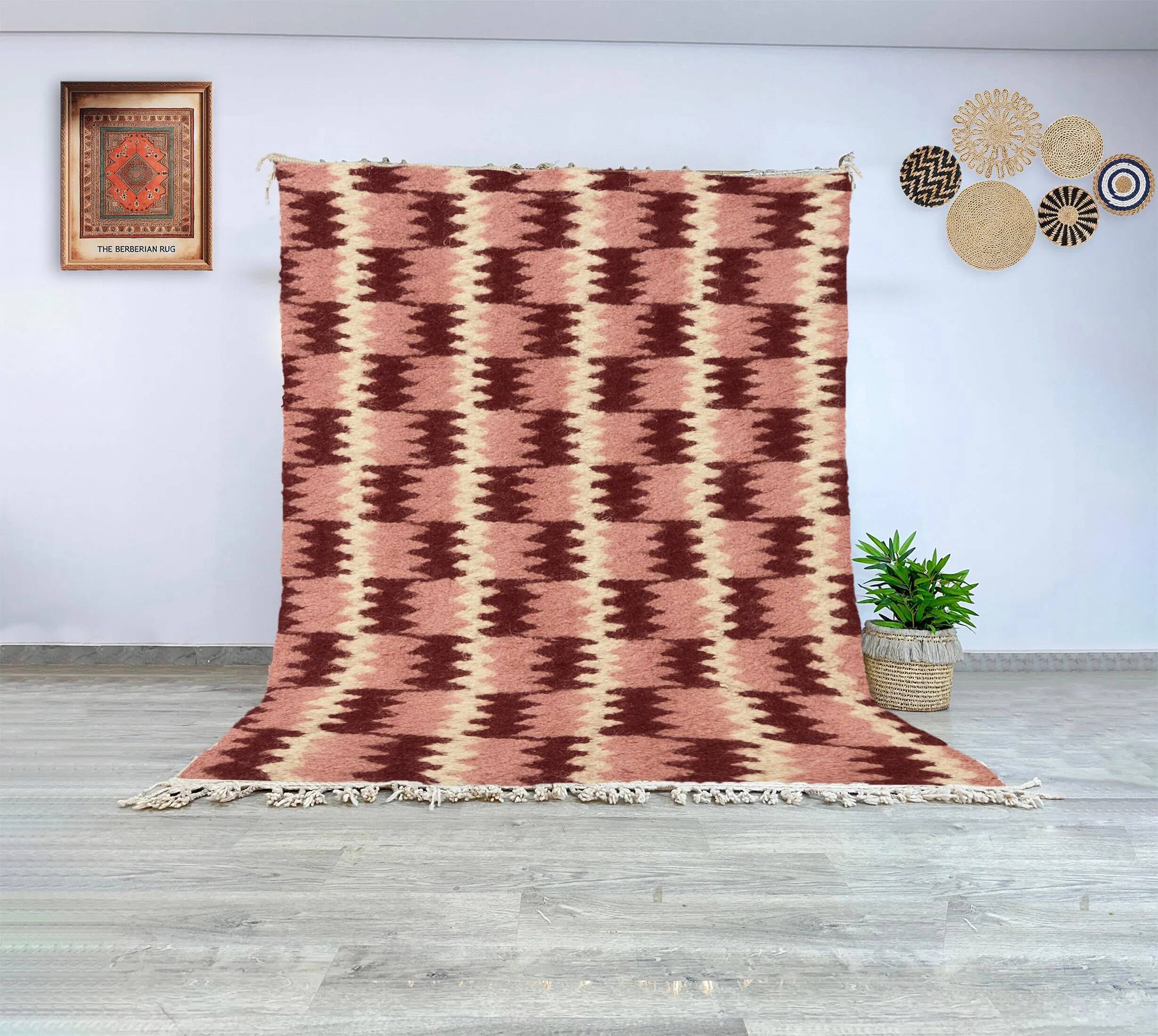 Traditional Moroccan rug made of natural wool, 2.5 x 1.5 m.