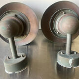 Pair of classic danish vintage outdoor wall lamps in copper