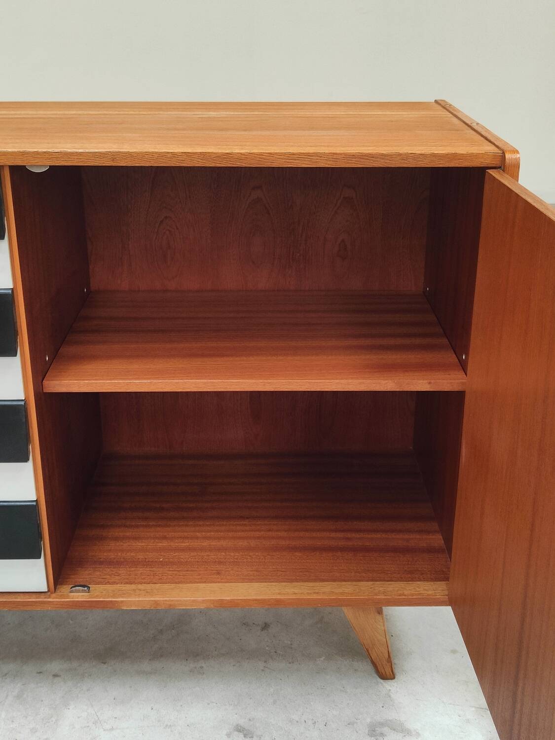 U-458 black and white sideboard by Jiri Jiroutek for Interier Praha