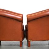 Set of original English handmade springvale club chairs in good condition