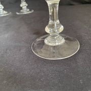 6 Art Deco crystal champagne coupes.