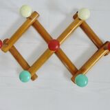 Wall coat rack, accordion, 8 hooks, 50s-60s