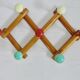 Wall coat rack, accordion, 8 hooks, 50s-60s