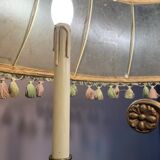 Vintage floor lamp in black and gold metal with lampshades