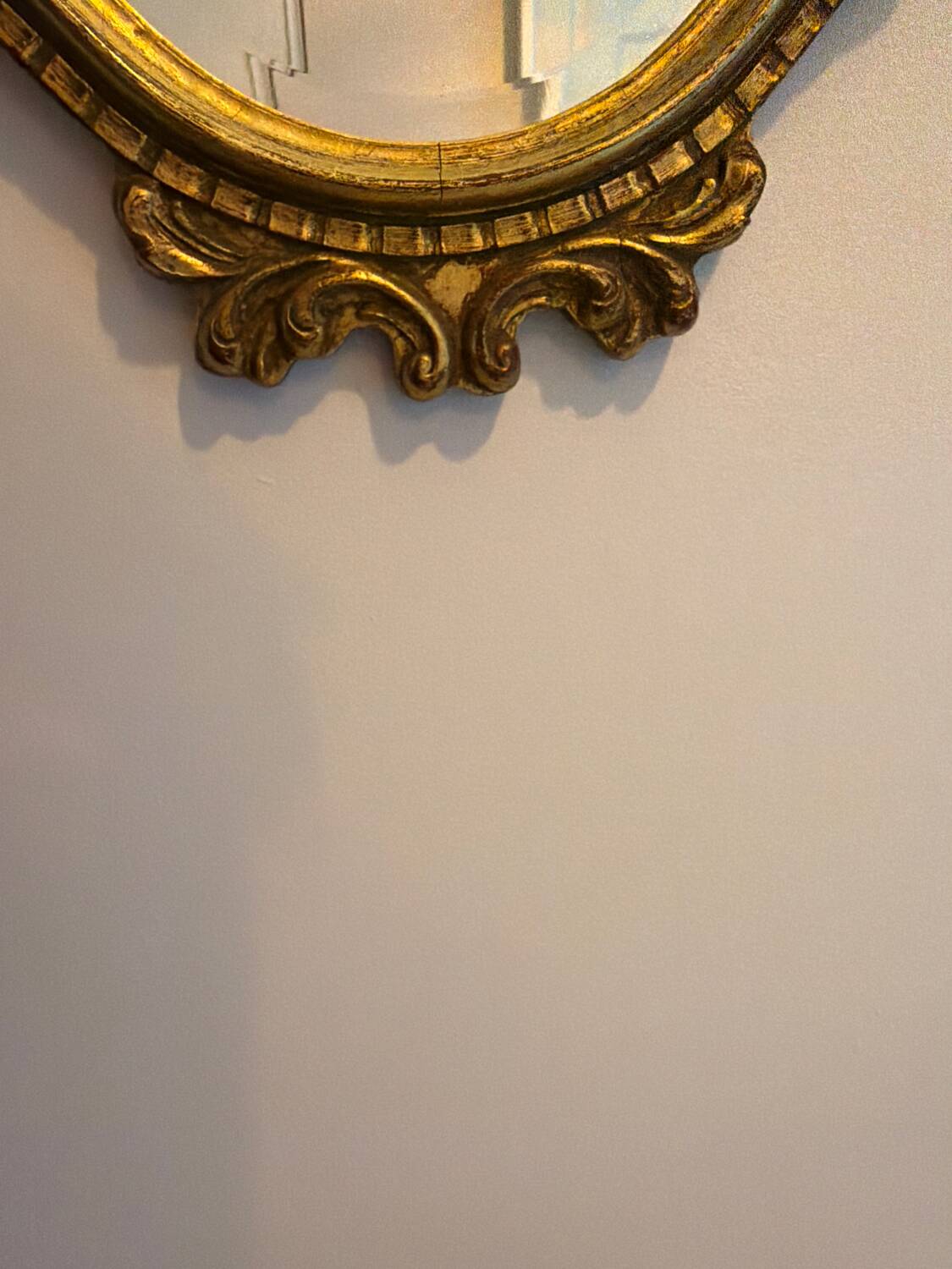 Magnificent baroque mirror in gilded wood, France 1950s.