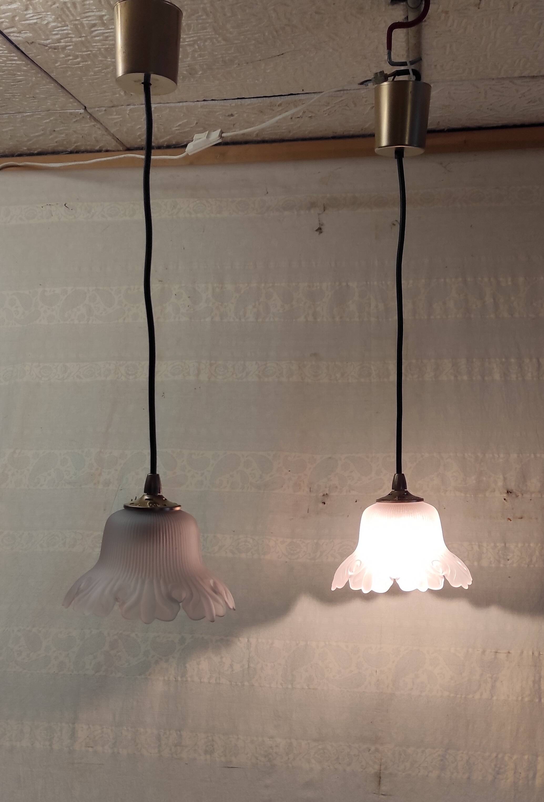 Art Deco style pressed glass portable lamp - mid-20th century