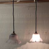 Art Deco style pressed glass portable lamp - mid-20th century